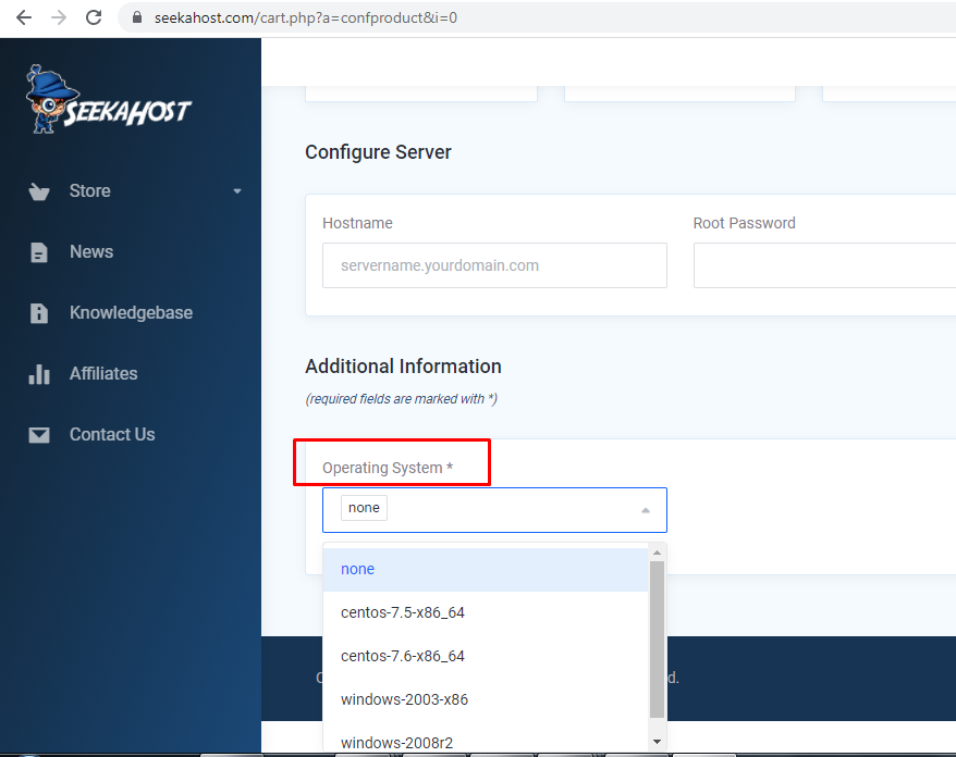 Option for Selecting OS