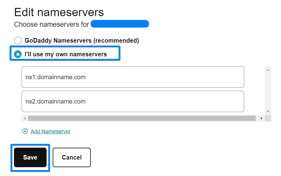 Edit own nameservers - in nameservers option.