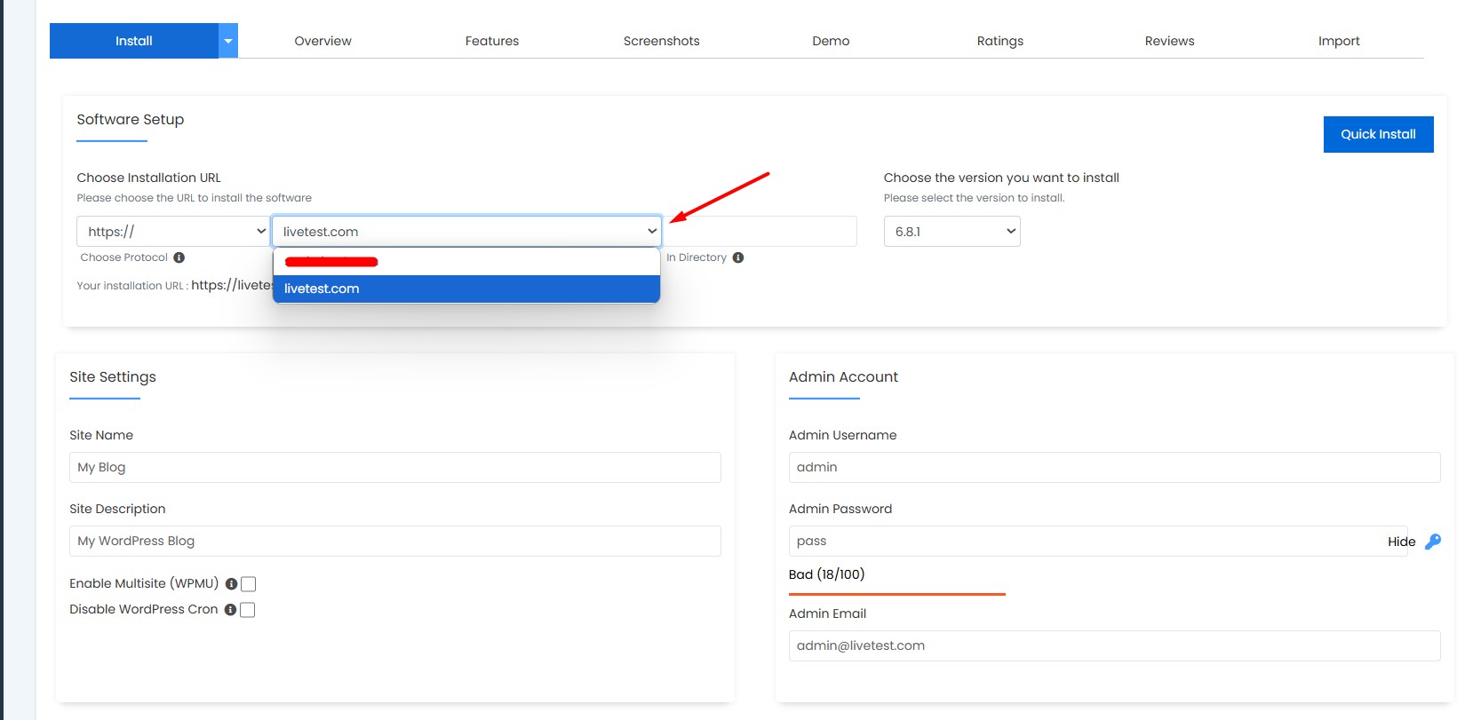Click the drop-down-list