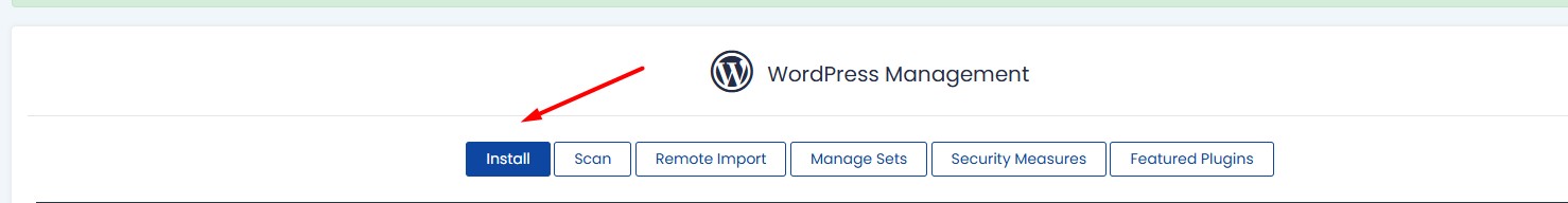Install option on Softaculous