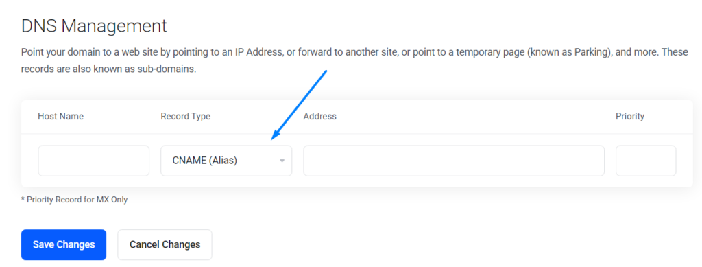DNS CNAME record update