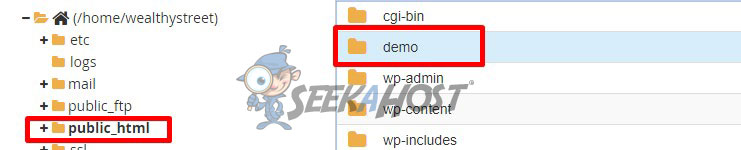 demo website in filemanager