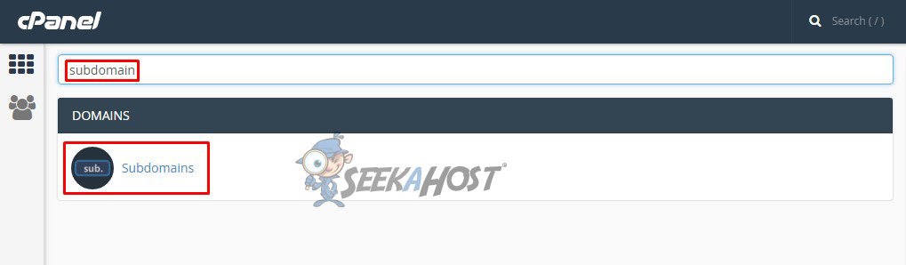 subdomain cpanel