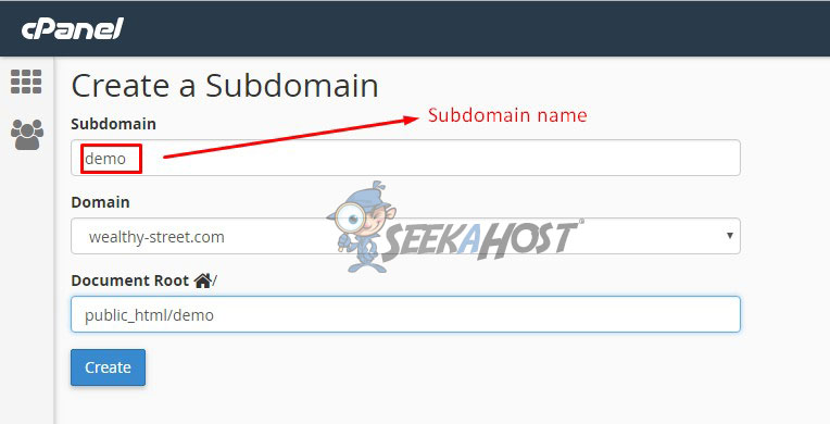 choose sub domain
