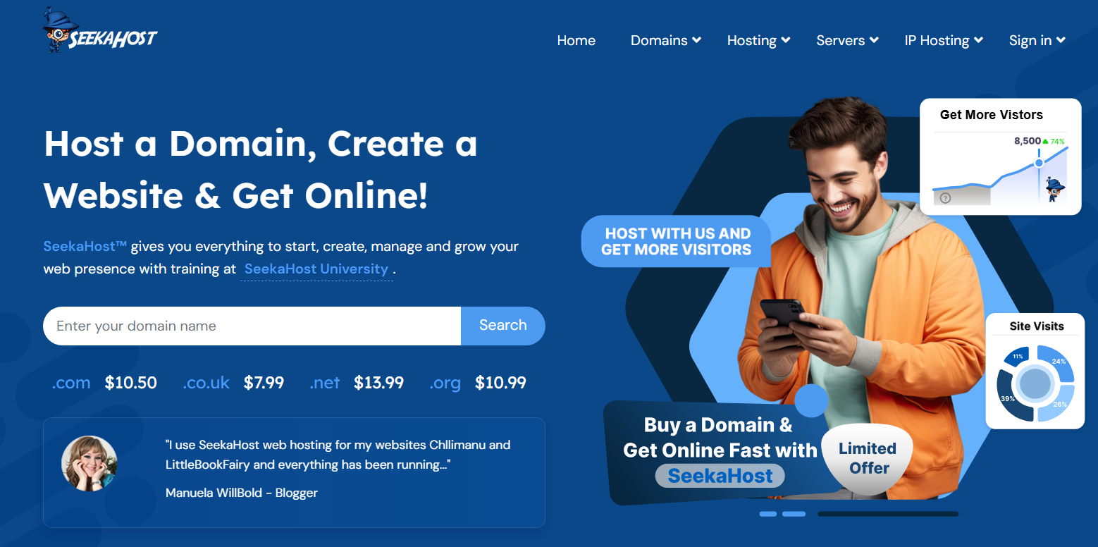 SeekaHost homepage