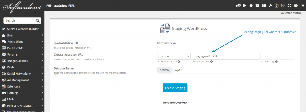 Staging WordPress Website in cPanel