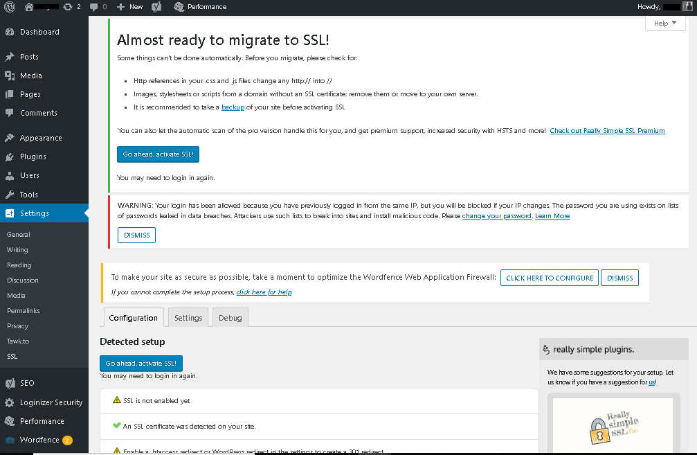 how to redirect from http to https using Really SSL Plugin