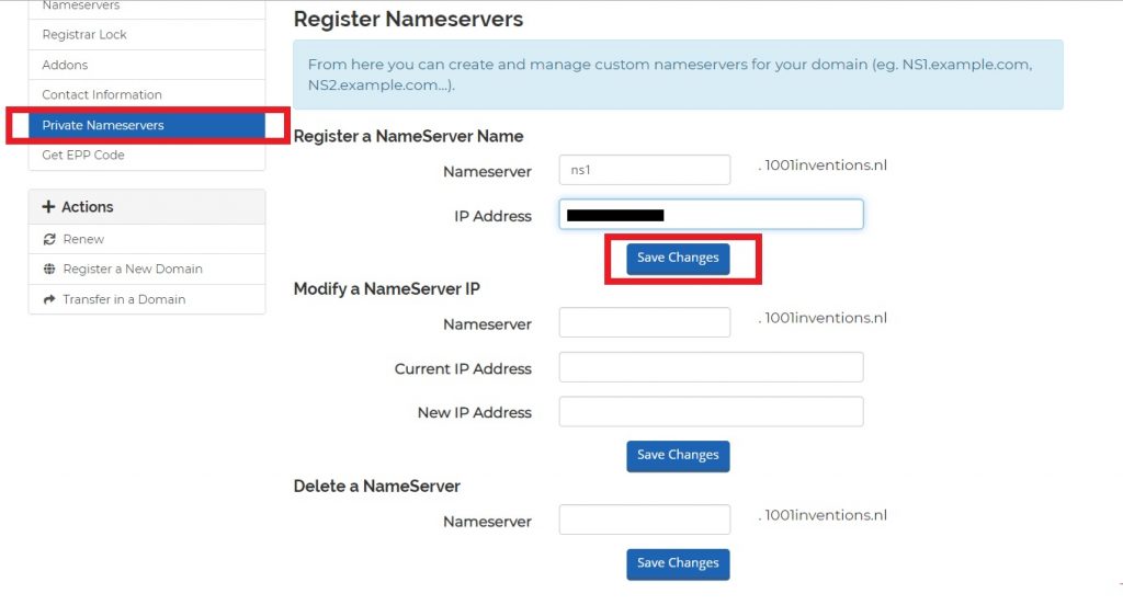 Registering Nameservers