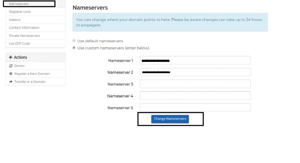 Updating Nameservers