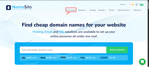 My Account - Namesilo
