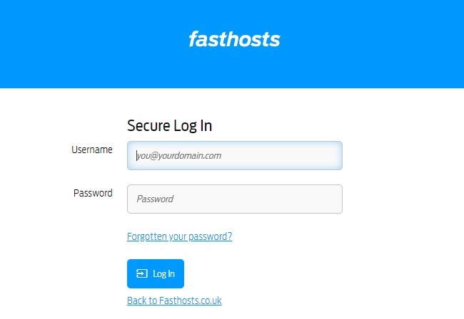  FastHosts Login Page