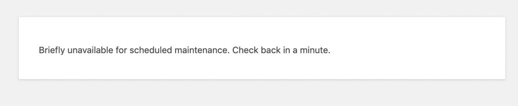 scheduled maintenance wordpress update