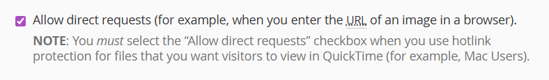 Allow Direct Request - Hotlink