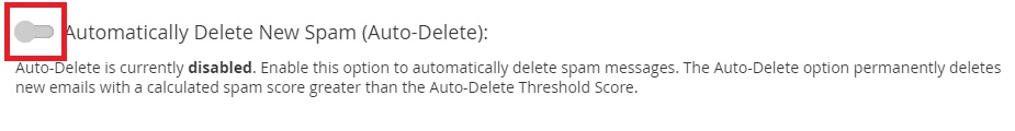 Enabling Auto delete option