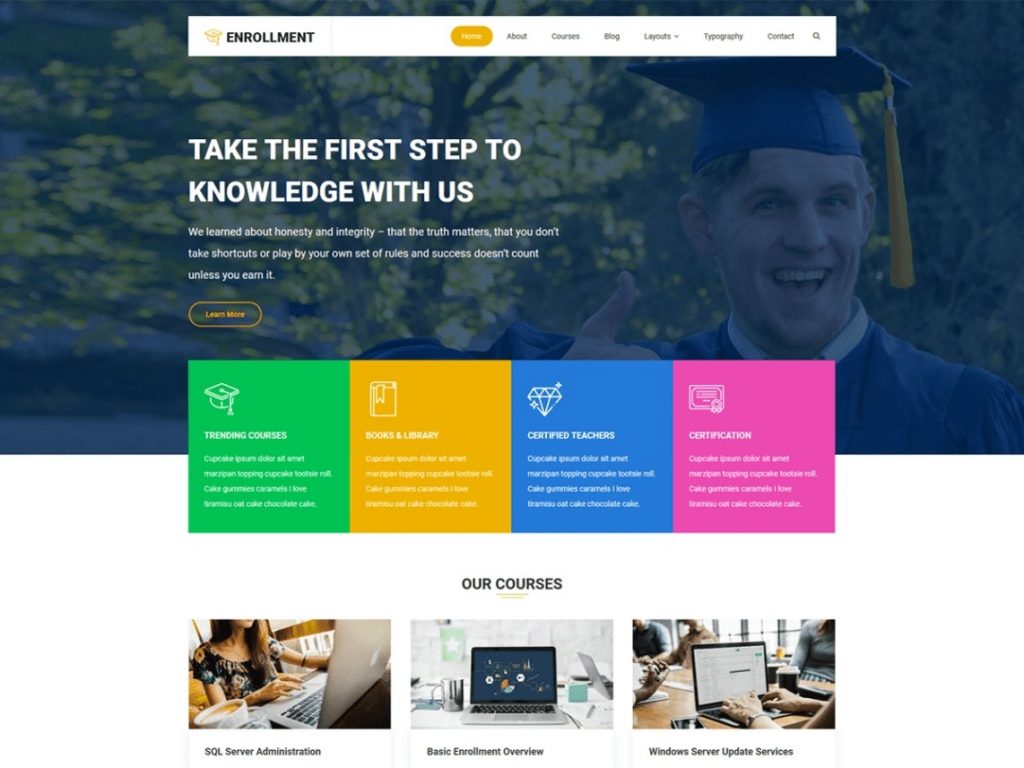 Enrollment Education Theme Enrollment Education Theme