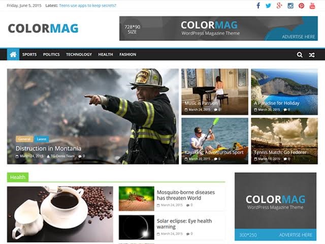 Colormag - NewsPaper Style WordPress Free Theme