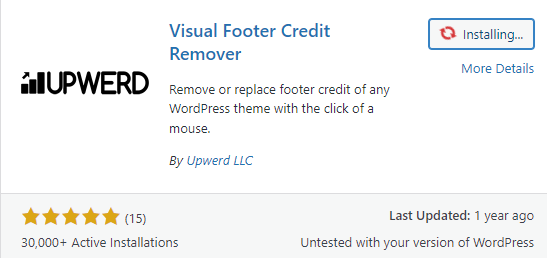 wordpress hacks remove footer credit