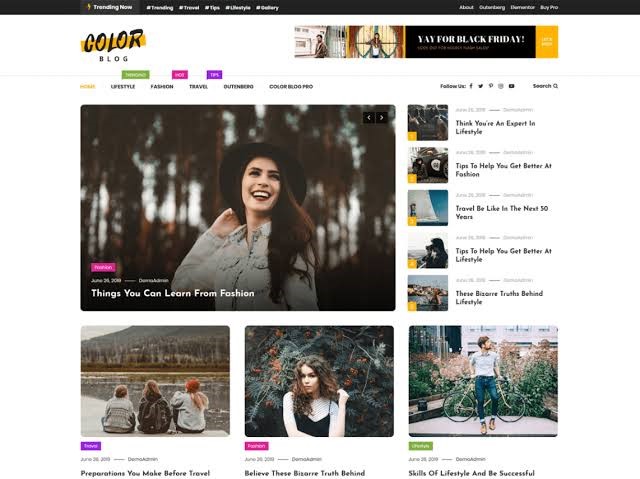 Color Blog Modern WordPress Theme Color Blog Modern WordPress Theme