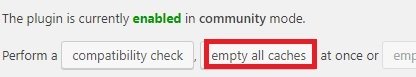 Empty all caches