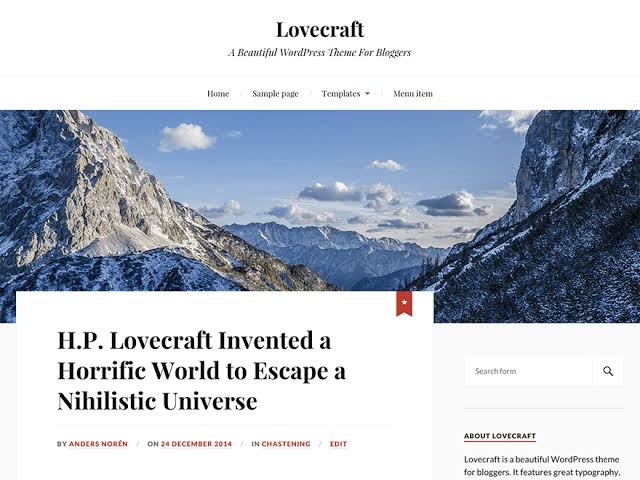 Lovecraft Wordpress theme Lovecraft Wordpress theme