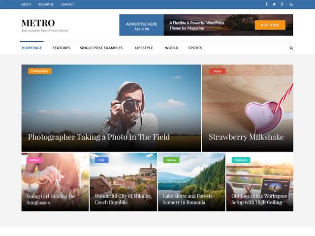 Metro Magazine Theme For WordPress Metro Magazine Theme For WordPress