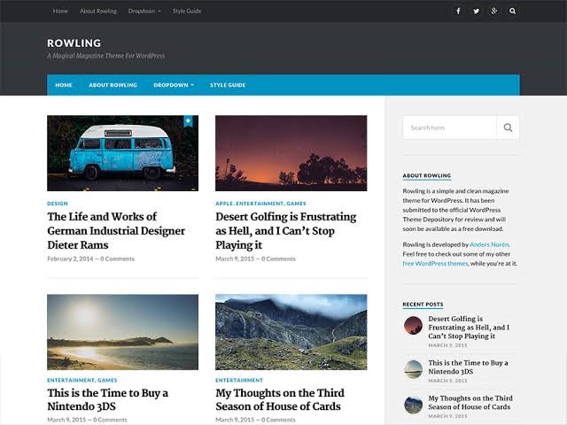 Rowling - WordPress Theme for Free Rowling - WordPress Theme for Free