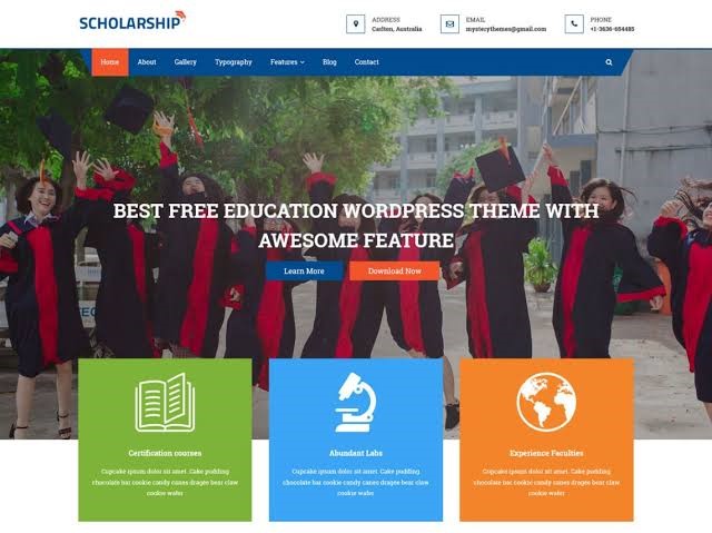 Scholarship Free Education WordPress Theme Scholarship Free Education WordPress Theme