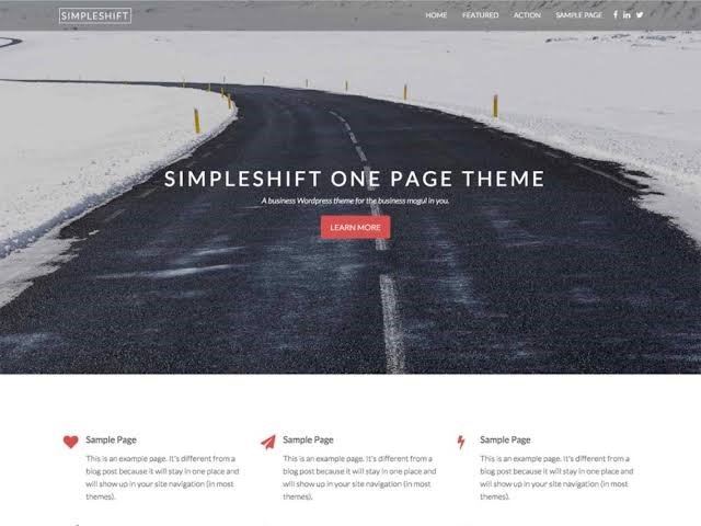 SimpleShift - One Page Free Theme SimpleShift - One Page Free Theme