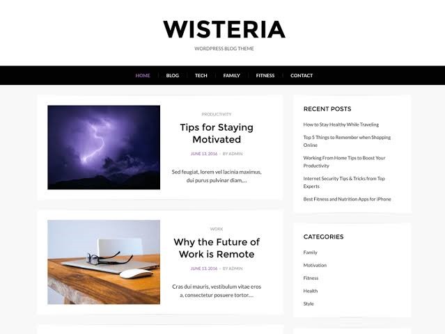 Wisteria WordPress Theme for free Wisteria WordPress Theme for free