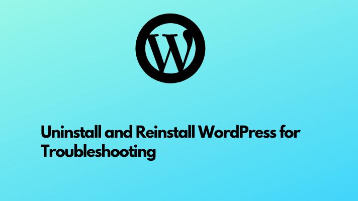 Uninstall and Reinstall WordPress for Troubleshooting