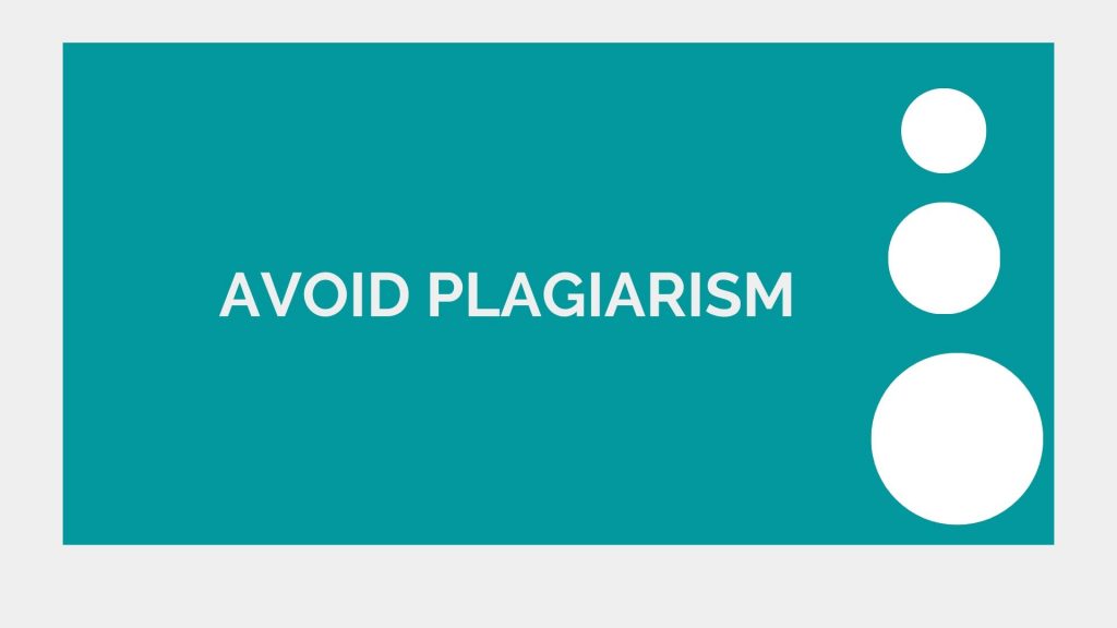 Avoid Plagiarism