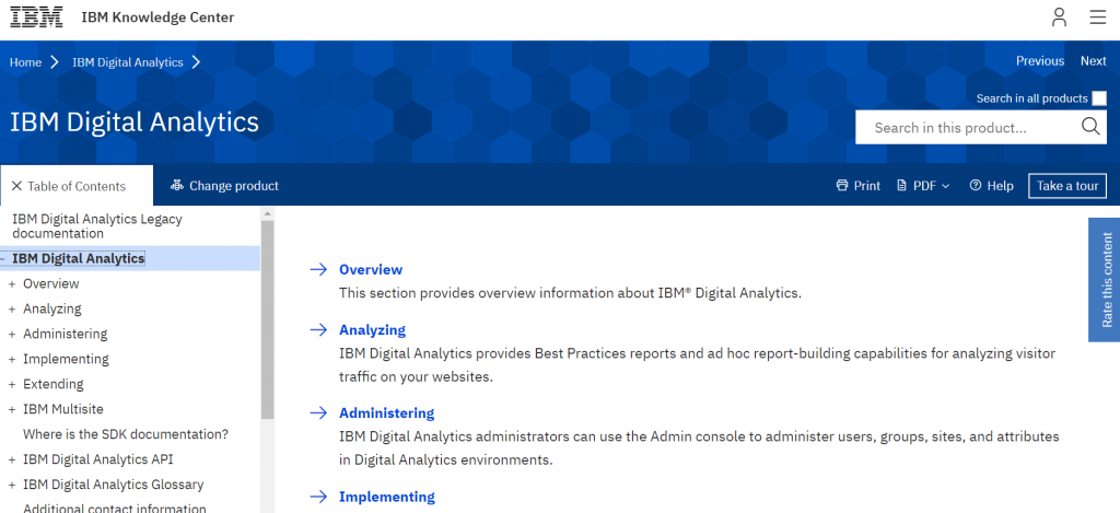 IBM Digital Analytics Tool