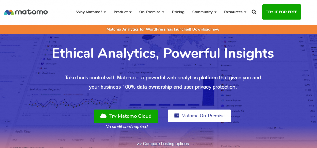 Matomo web analytics tool