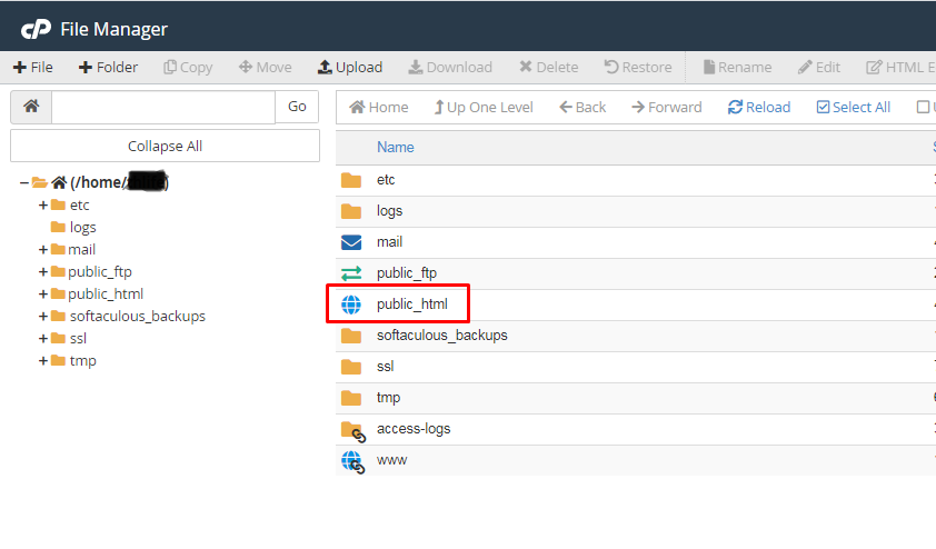 public_html in cPanel