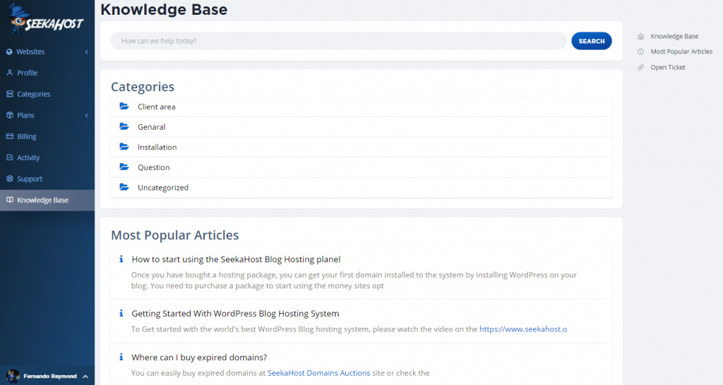 wp-hosting-control-panel-knowledgebase