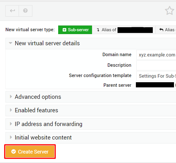 Create server