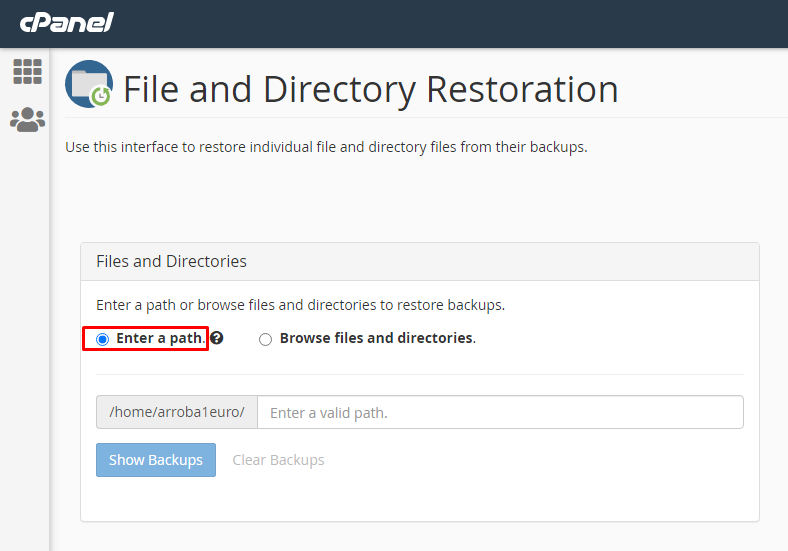 Select File & directory restoration