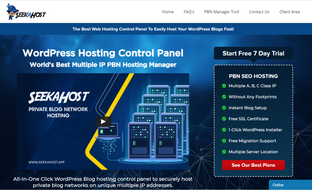 SeekaPanel-WordPress-PBN-Hosting-Control-Panel