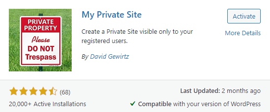 make WordPress site private