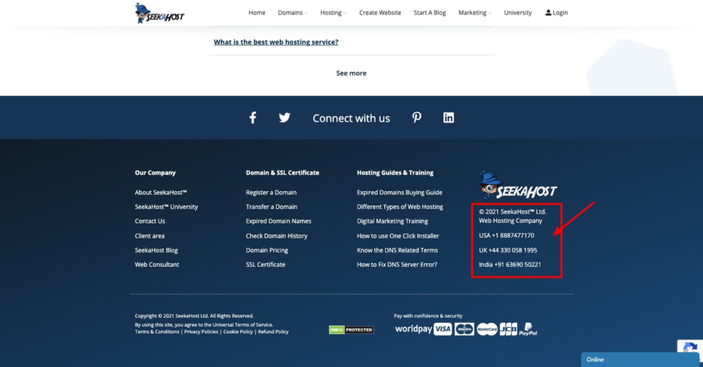 Seekahost Contact Information