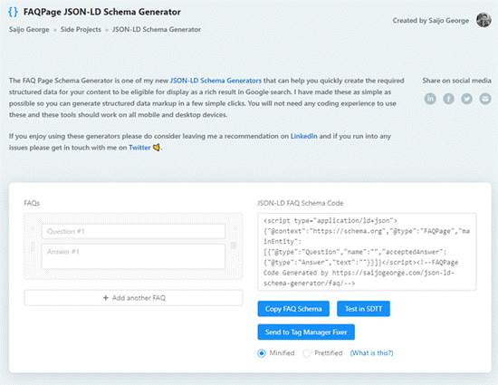 FAQPage JSON-LD Schema Generator