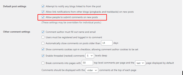 Default Post Setting