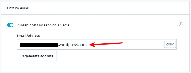 create address for WordPress Post by Email