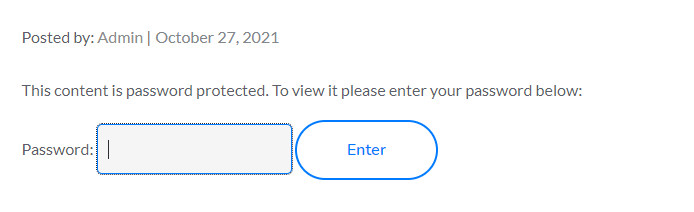 Post or page password protected