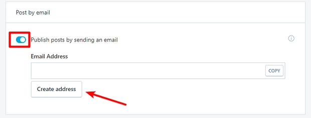 post by email enable toggle