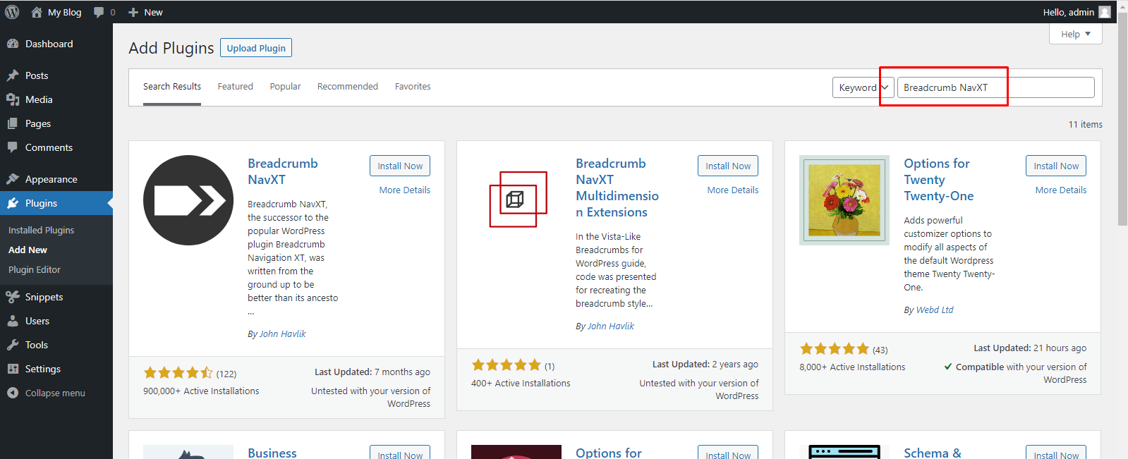 Breadcrumb NavXT Plugin