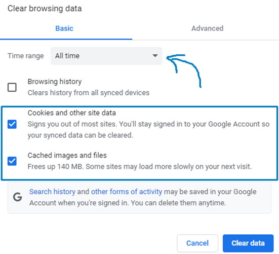 Cookie and cached images