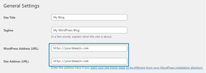 General Settings - URL