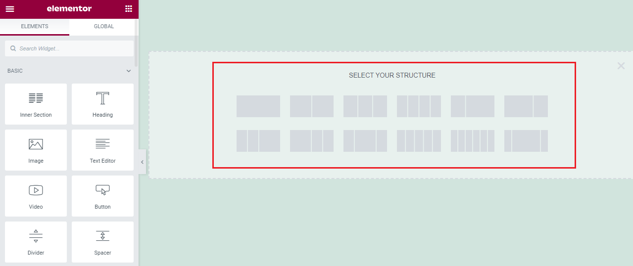 Select your structure