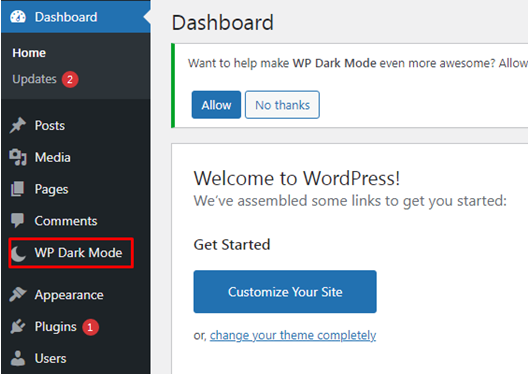 WP dark mode